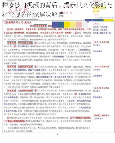 探索被日视频的背后：揭示其文化影响与社会现象的深层次解读