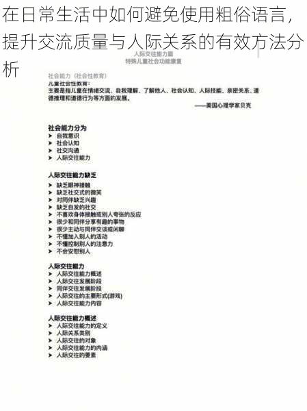 在日常生活中如何避免使用粗俗语言，提升交流质量与人际关系的有效方法分析