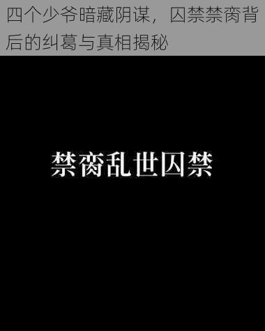 四个少爷暗藏阴谋，囚禁禁脔背后的纠葛与真相揭秘