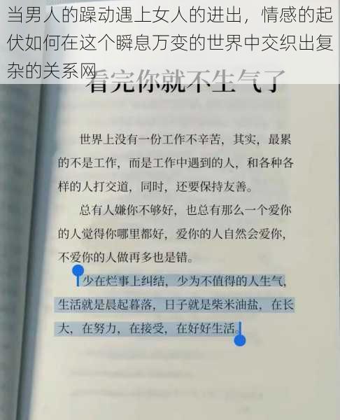 当男人的躁动遇上女人的进出，情感的起伏如何在这个瞬息万变的世界中交织出复杂的关系网