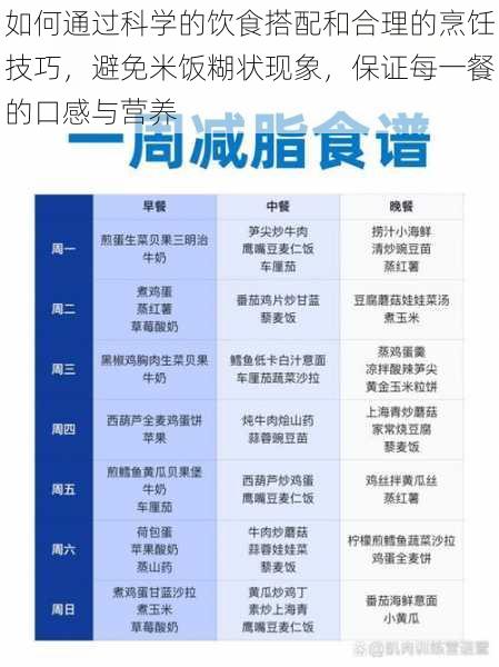 如何通过科学的饮食搭配和合理的烹饪技巧，避免米饭糊状现象，保证每一餐的口感与营养