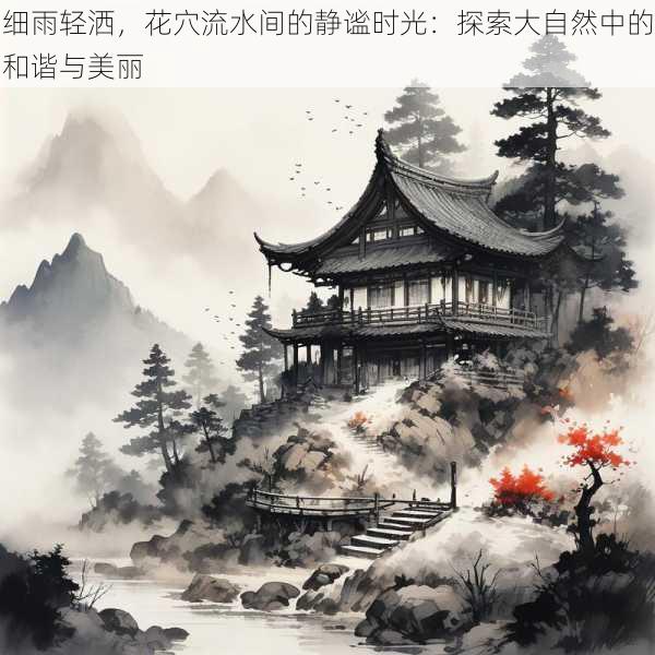 细雨轻洒，花穴流水间的静谧时光：探索大自然中的和谐与美丽