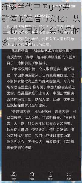 探索当代中国gay男群体的生活与文化：从自我认同到社会接受的多元之路