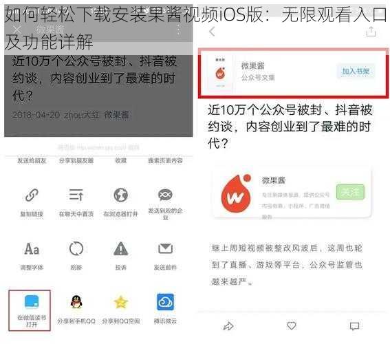 如何轻松下载安装果酱视频iOS版：无限观看入口及功能详解