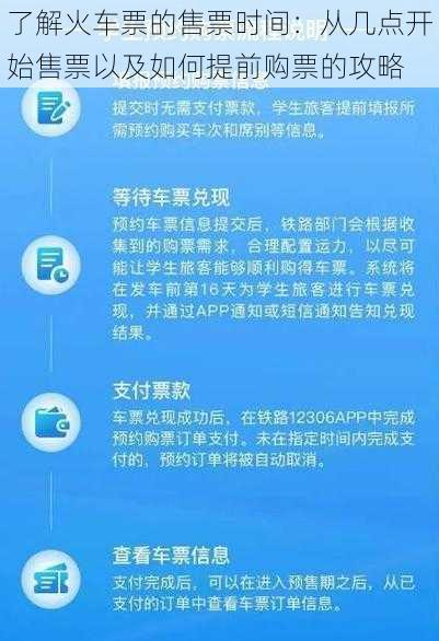 了解火车票的售票时间：从几点开始售票以及如何提前购票的攻略