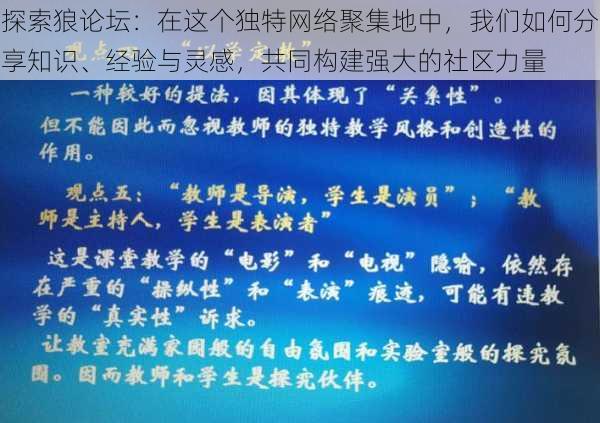 探索狼论坛：在这个独特网络聚集地中，我们如何分享知识、经验与灵感，共同构建强大的社区力量