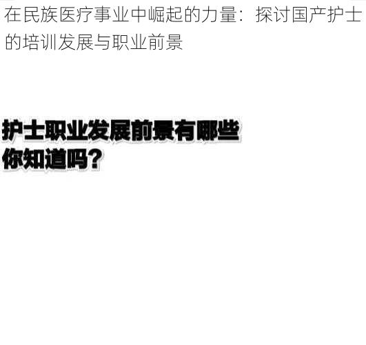 在民族医疗事业中崛起的力量：探讨国产护士的培训发展与职业前景