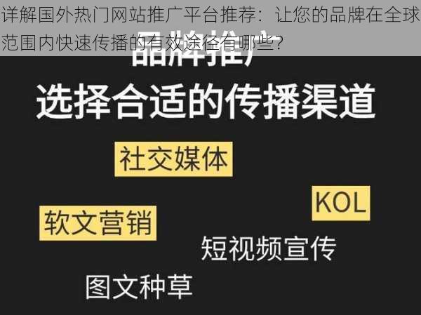 详解国外热门网站推广平台推荐：让您的品牌在全球范围内快速传播的有效途径有哪些？