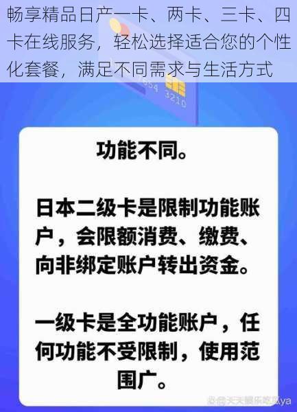 畅享精品日产一卡、两卡、三卡、四卡在线服务，轻松选择适合您的个性化套餐，满足不同需求与生活方式