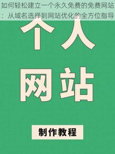 如何轻松建立一个永久免费的免费网站：从域名选择到网站优化的全方位指导