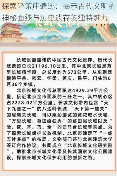 探索轻策庄遗迹：揭示古代文明的神秘面纱与历史遗存的独特魅力