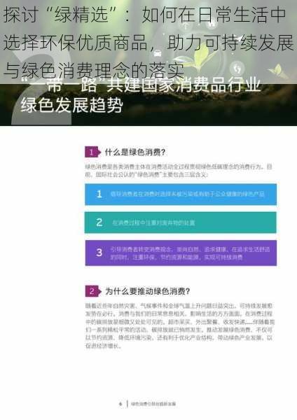 探讨“绿精选”：如何在日常生活中选择环保优质商品，助力可持续发展与绿色消费理念的落实