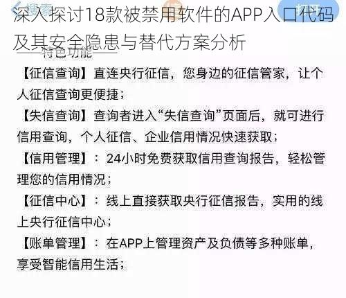 深入探讨18款被禁用软件的APP入口代码及其安全隐患与替代方案分析