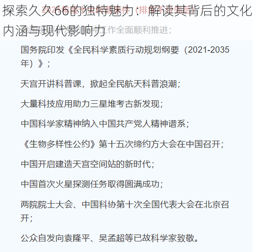 探索久久66的独特魅力：解读其背后的文化内涵与现代影响力