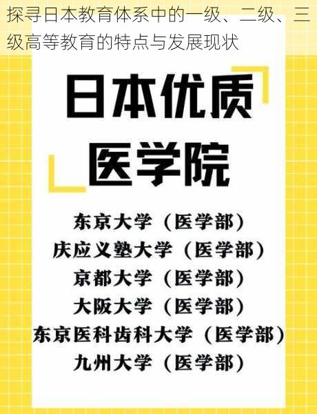 探寻日本教育体系中的一级、二级、三级高等教育的特点与发展现状