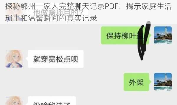 探秘鄂州一家人完整聊天记录PDF：揭示家庭生活琐事和温馨瞬间的真实记录