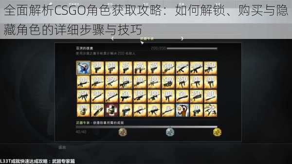 全面解析CSGO角色获取攻略：如何解锁、购买与隐藏角色的详细步骤与技巧