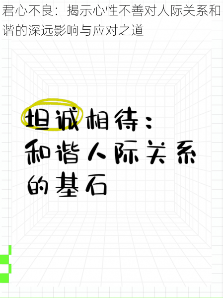 君心不良：揭示心性不善对人际关系和谐的深远影响与应对之道