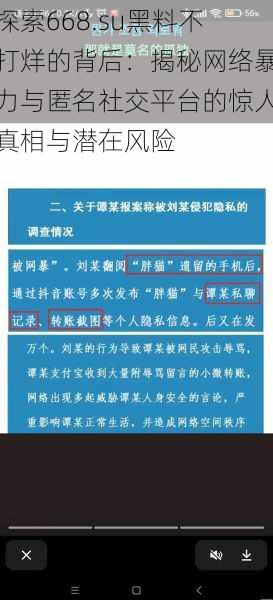 探索668.su黑料不打烊的背后：揭秘网络暴力与匿名社交平台的惊人真相与潜在风险