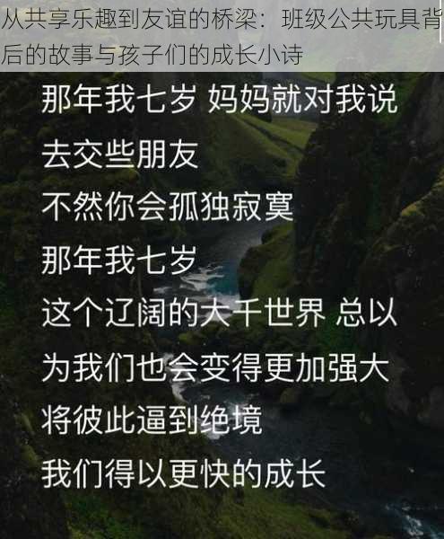 从共享乐趣到友谊的桥梁：班级公共玩具背后的故事与孩子们的成长小诗