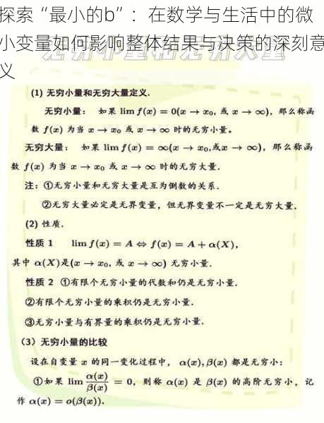 探索“最小的b”：在数学与生活中的微小变量如何影响整体结果与决策的深刻意义