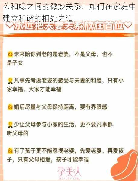 公和媳之间的微妙关系：如何在家庭中建立和谐的相处之道