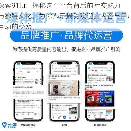 探索91lu：揭秘这个平台背后的社交魅力与独特文化，为你揭示最受欢迎的内容与用户互动的秘密。