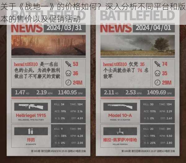 关于《战地一》的价格如何？深入分析不同平台和版本的售价以及促销活动