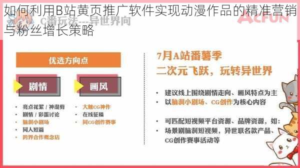 如何利用B站黄页推广软件实现动漫作品的精准营销与粉丝增长策略