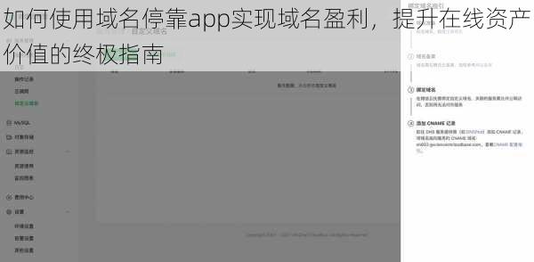 如何使用域名停靠app实现域名盈利，提升在线资产价值的终极指南