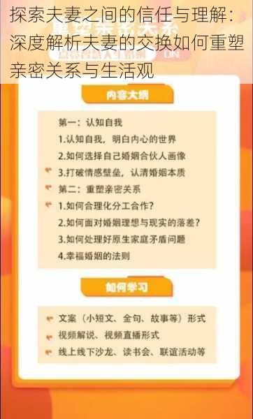 探索夫妻之间的信任与理解：深度解析夫妻的交换如何重塑亲密关系与生活观