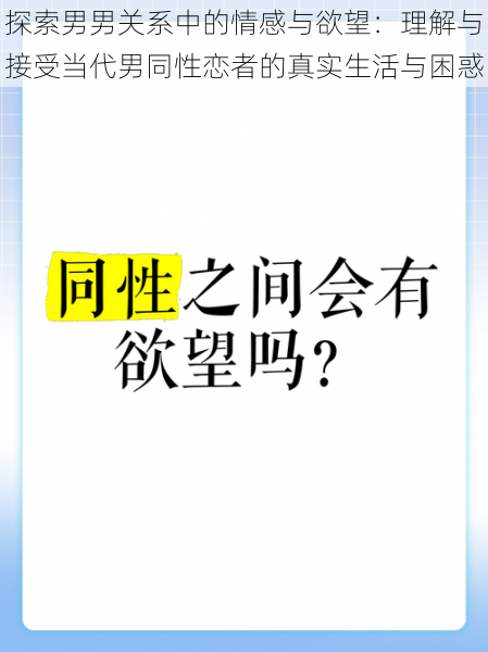 探索男男关系中的情感与欲望：理解与接受当代男同性恋者的真实生活与困惑