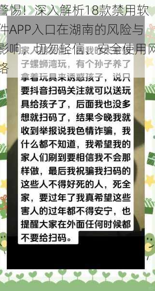 警惕！深入解析18款禁用软件APP入口在湖南的风险与影响，切勿轻信、安全使用网络