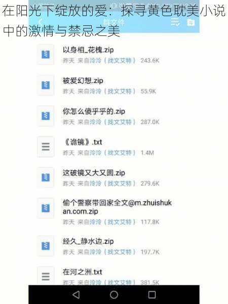 在阳光下绽放的爱：探寻黄色耽美小说中的激情与禁忌之美