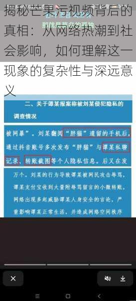 揭秘芒果污视频背后的真相：从网络热潮到社会影响，如何理解这一现象的复杂性与深远意义