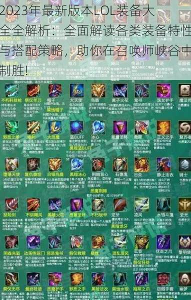 2023年最新版本LOL装备大全全解析：全面解读各类装备特性与搭配策略，助你在召唤师峡谷中制胜!