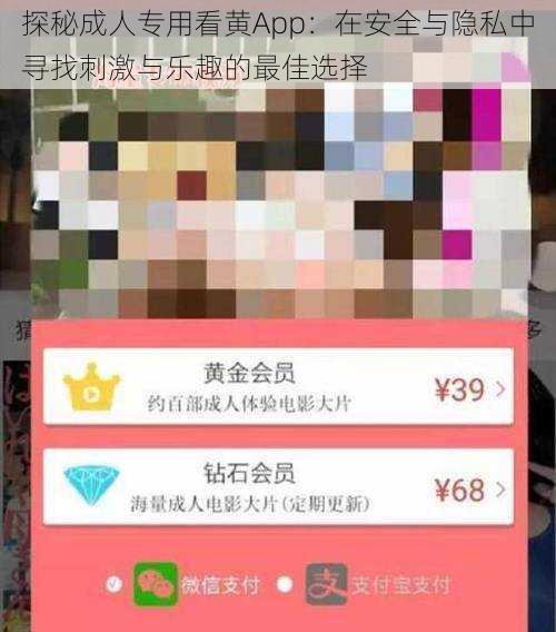 探秘成人专用看黄App：在安全与隐私中寻找刺激与乐趣的最佳选择