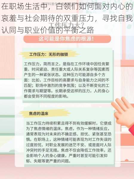 在职场生活中，白领们如何面对内心的哀羞与社会期待的双重压力，寻找自我认同与职业价值的平衡之路