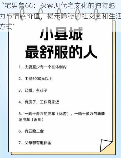 “宅男鲁66：探索现代宅文化的独特魅力与情感价值，揭示隐秘的社交圈和生活方式”