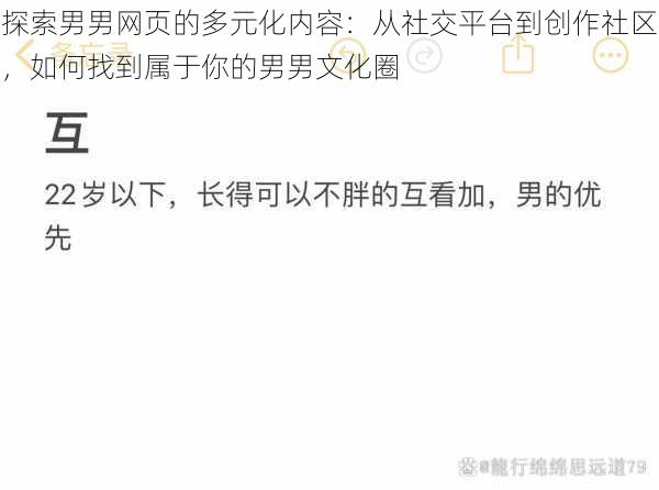 探索男男网页的多元化内容：从社交平台到创作社区，如何找到属于你的男男文化圈