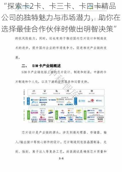 “探索卡2卡、卡三卡、卡四卡精品公司的独特魅力与市场潜力，助你在选择最佳合作伙伴时做出明智决策”