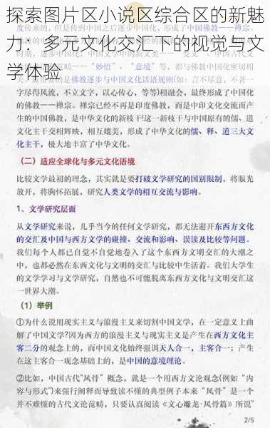 探索图片区小说区综合区的新魅力：多元文化交汇下的视觉与文学体验