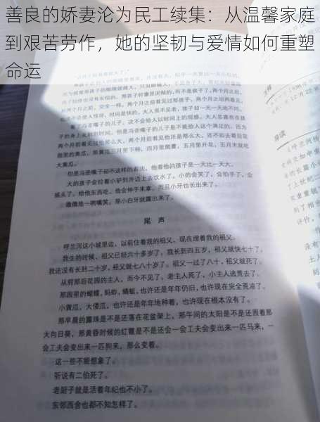 善良的娇妻沦为民工续集：从温馨家庭到艰苦劳作，她的坚韧与爱情如何重塑命运