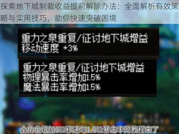 探索地下城制裁收益提前解除办法：全面解析有效策略与实用技巧，助你快速突破困境