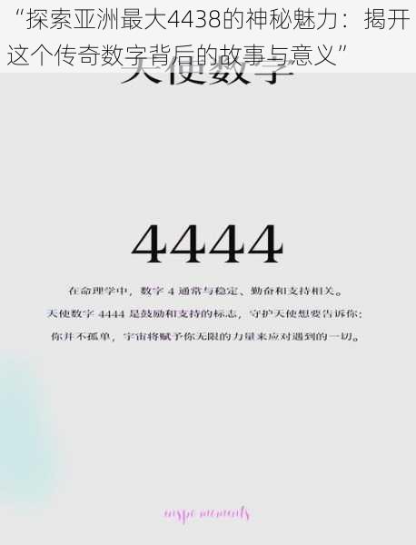 “探索亚洲最大4438的神秘魅力：揭开这个传奇数字背后的故事与意义”