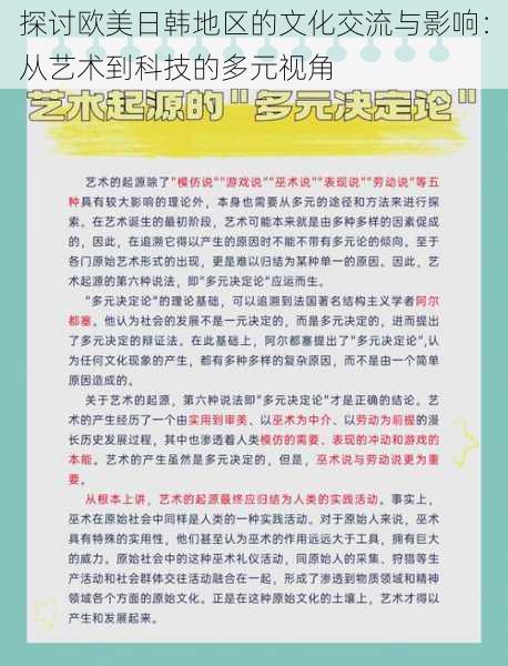 探讨欧美日韩地区的文化交流与影响：从艺术到科技的多元视角