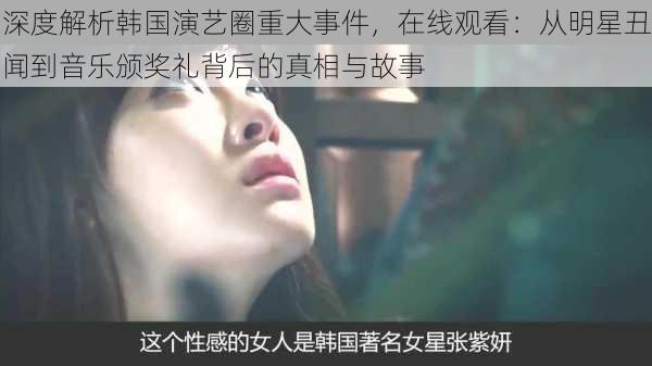 深度解析韩国演艺圈重大事件，在线观看：从明星丑闻到音乐颁奖礼背后的真相与故事