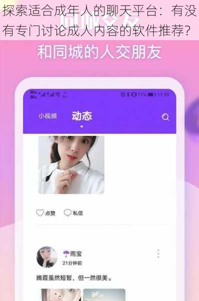 探索适合成年人的聊天平台：有没有专门讨论成人内容的软件推荐？