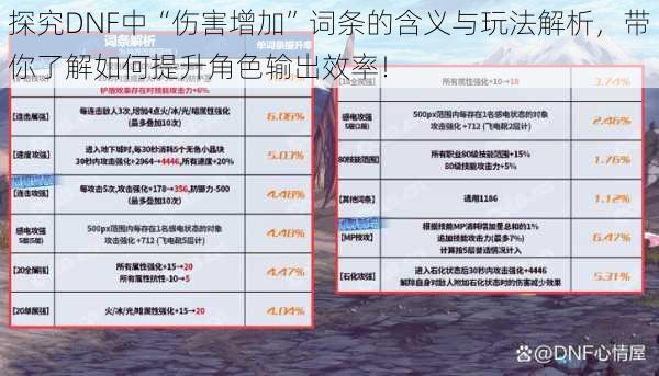 探究DNF中“伤害增加”词条的含义与玩法解析，带你了解如何提升角色输出效率！