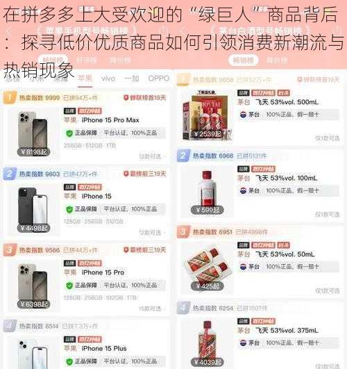 在拼多多上大受欢迎的“绿巨人”商品背后：探寻低价优质商品如何引领消费新潮流与热销现象